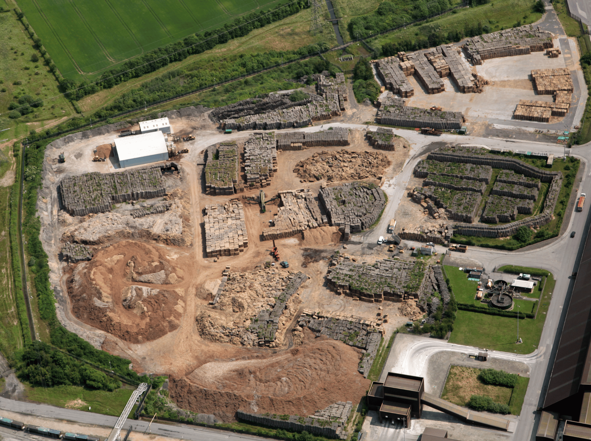 Aerial shot of UK's Drax Biomass Power Station